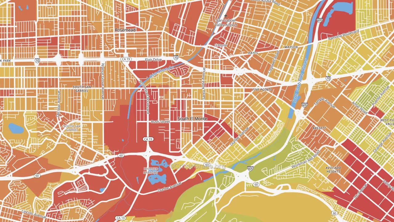 91733, CA Map of Vehicle Theft Rates