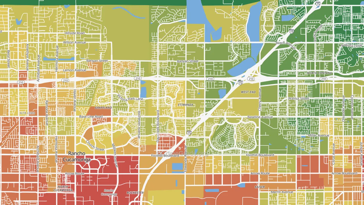 91739, CA Map of Vehicle Theft Rates