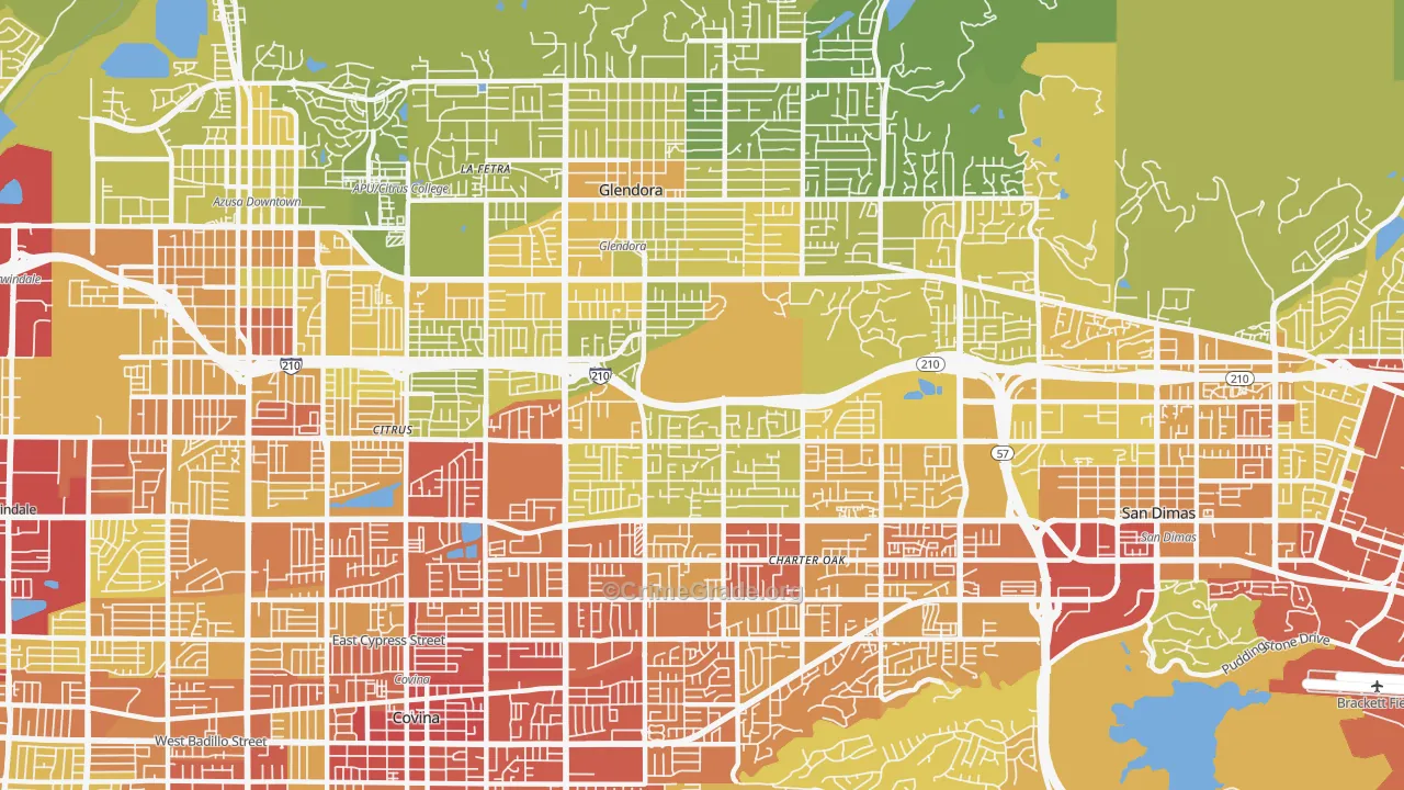 91740, CA Map of Vehicle Theft Rates