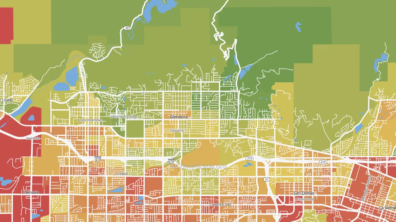 91741, CA Map of Vehicle Theft Rates