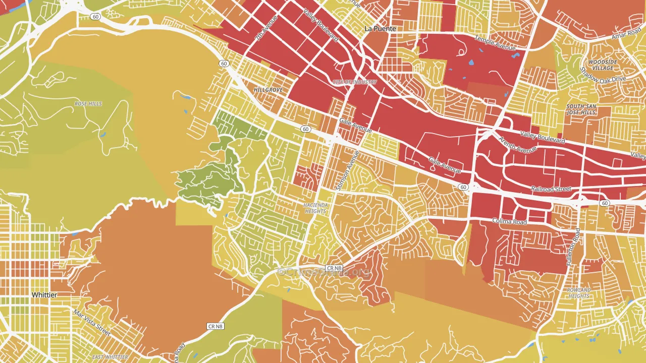 91745, CA Map of Vehicle Theft Rates