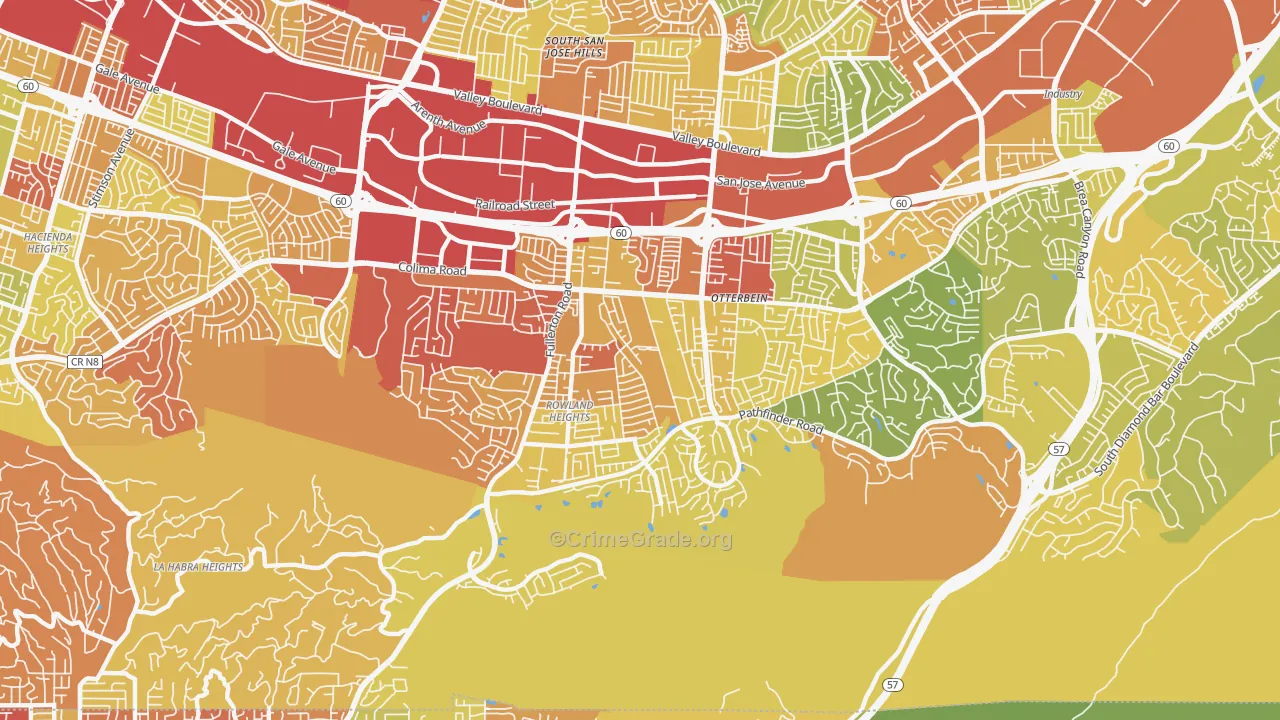 91748, CA Map of Vehicle Theft Rates
