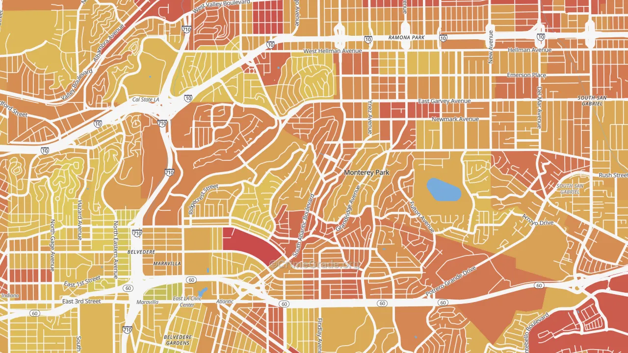 91754, CA Map of Vehicle Theft Rates