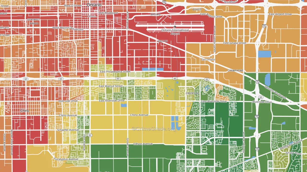 91761, CA Map of Vehicle Theft Rates