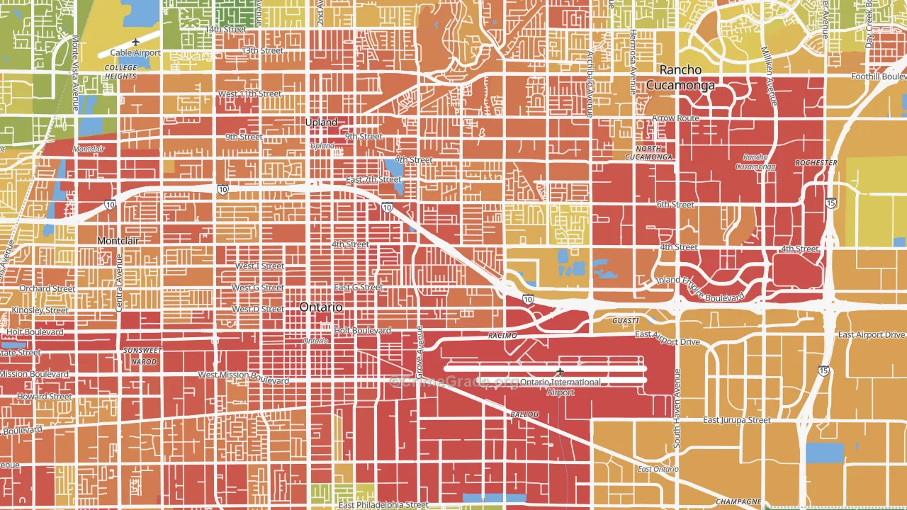 91764, CA Map of Vehicle Theft Rates