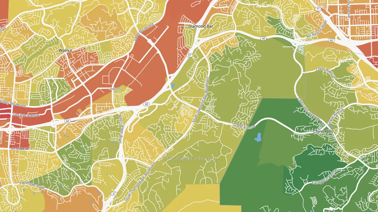 91765, CA Map of Vehicle Theft Rates