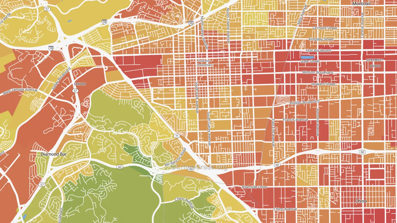 91766, CA Map of Vehicle Theft Rates