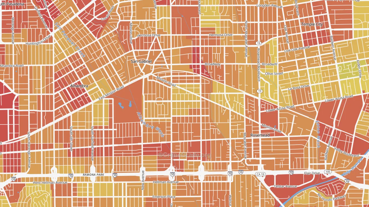 91776, CA Map of Vehicle Theft Rates