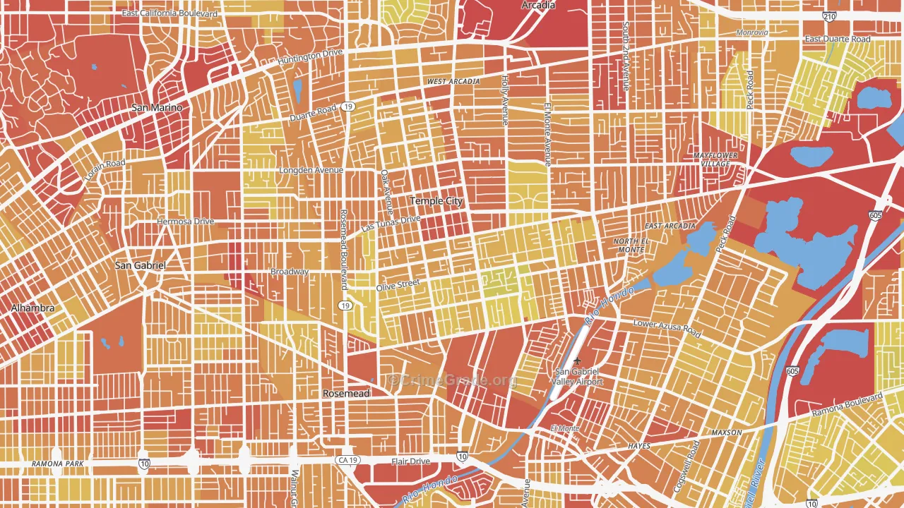 91780, CA Map of Vehicle Theft Rates
