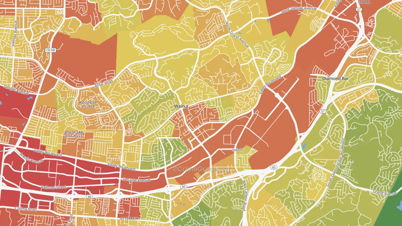 91789, CA Map of Vehicle Theft Rates