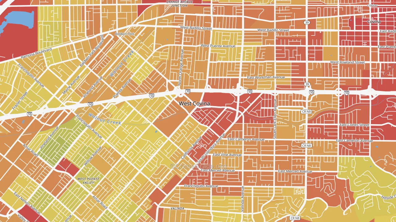 91790, CA Map of Vehicle Theft Rates