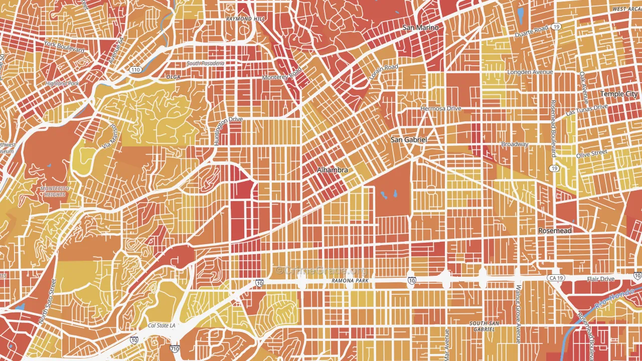 91801, CA Map of Vehicle Theft Rates