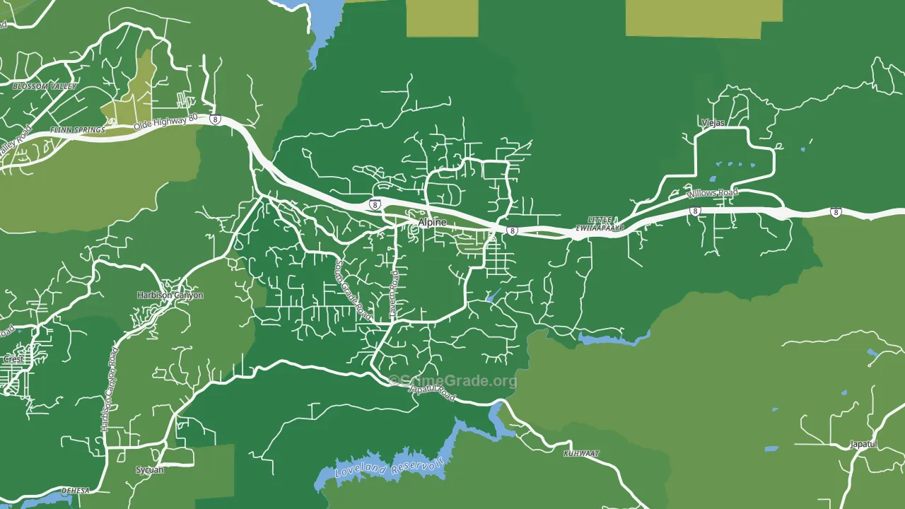 91901, CA Map of Vehicle Theft Rates