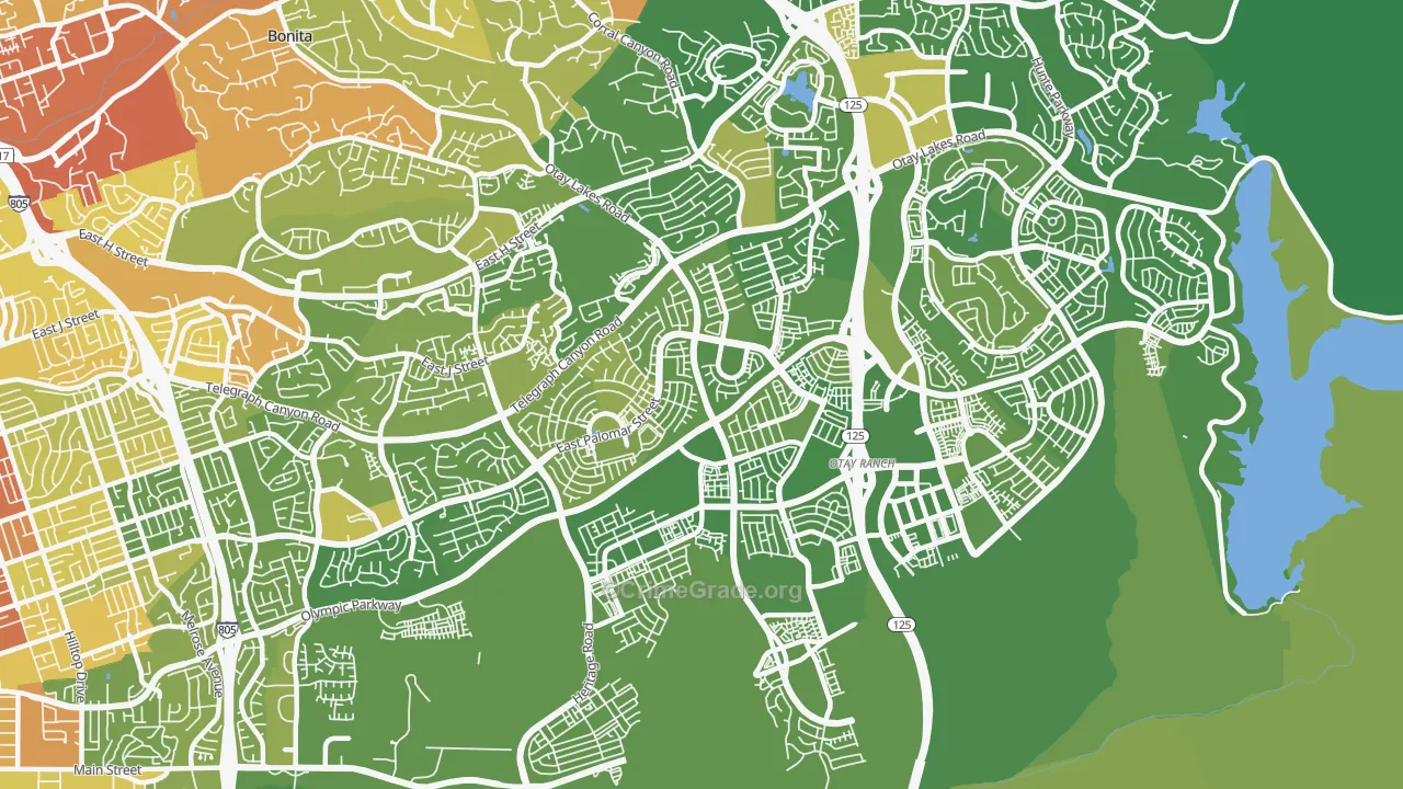 91913, CA Map of Vehicle Theft Rates