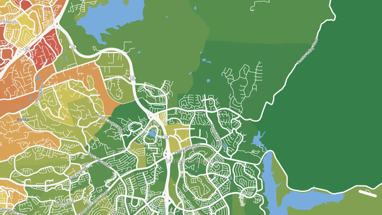 91914, CA Map of Vehicle Theft Rates