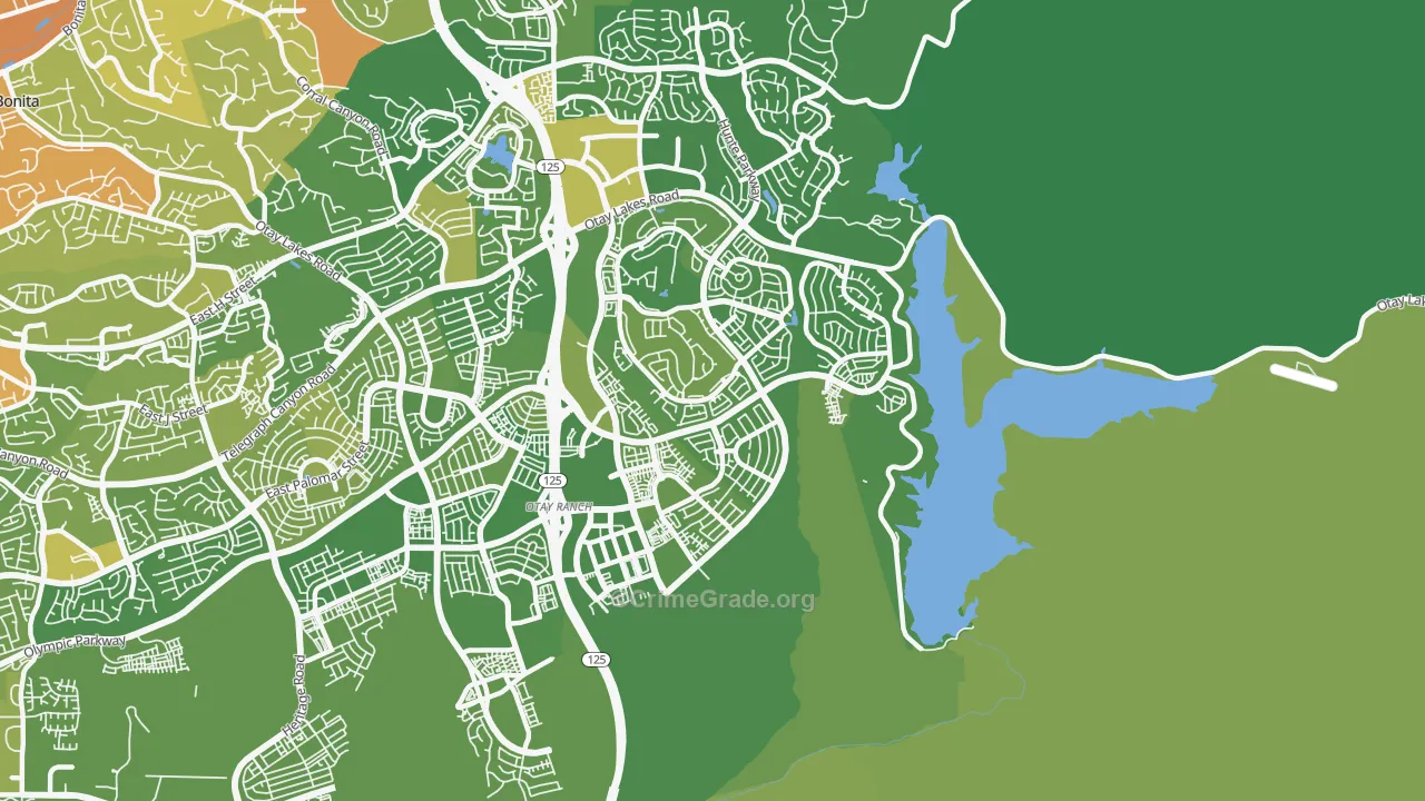 91915, CA Map of Vehicle Theft Rates