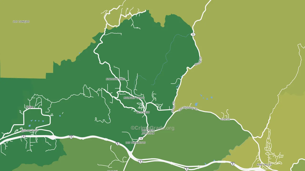91916, CA Map of Vehicle Theft Rates