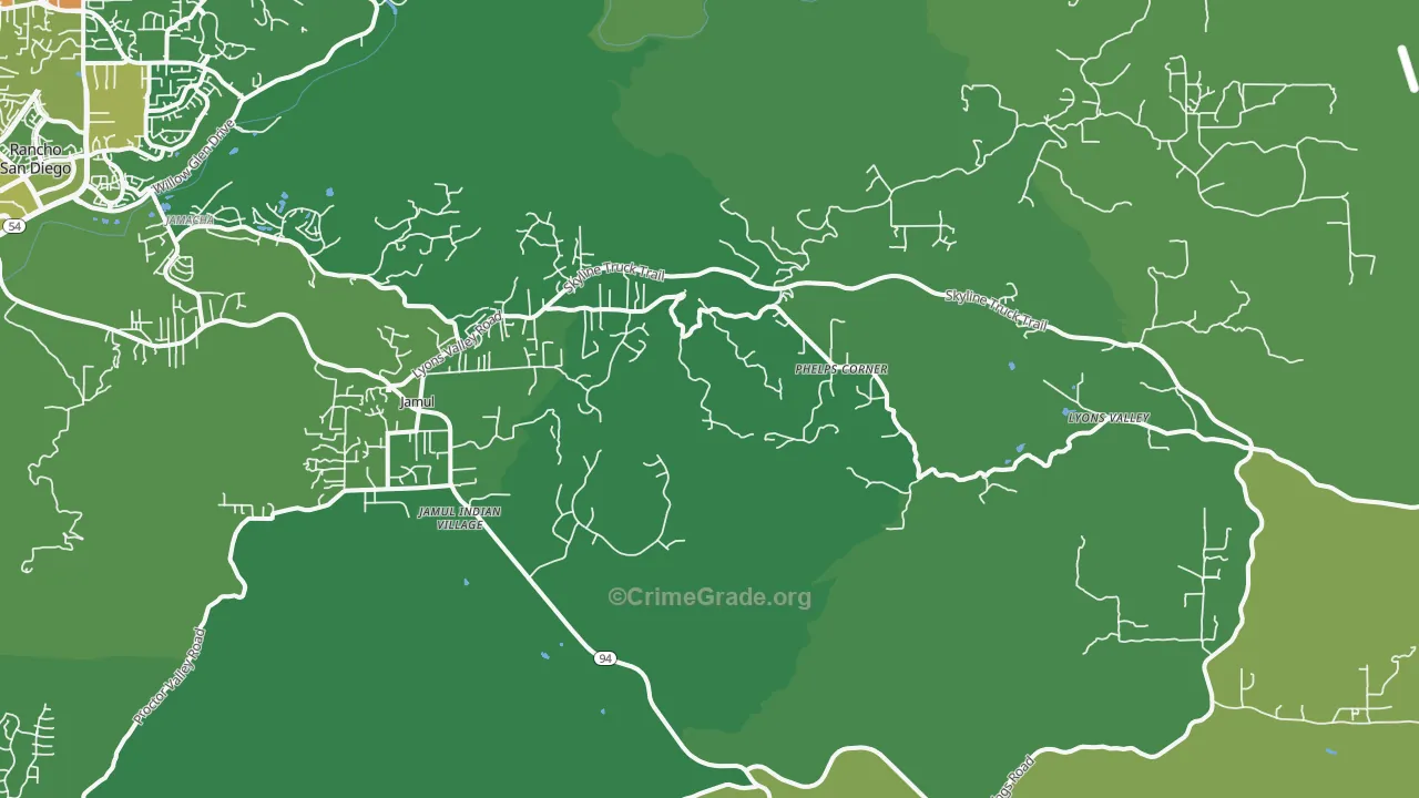 91935, CA Map of Vehicle Theft Rates