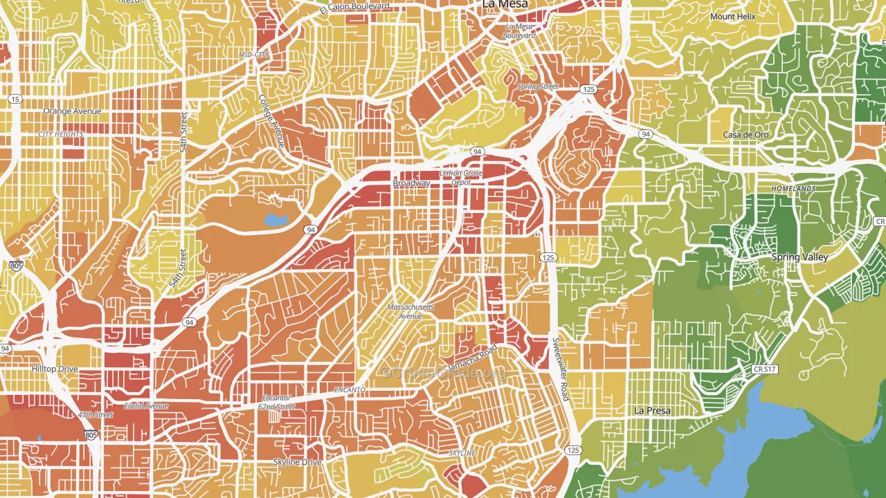 91945, CA Map of Vehicle Theft Rates