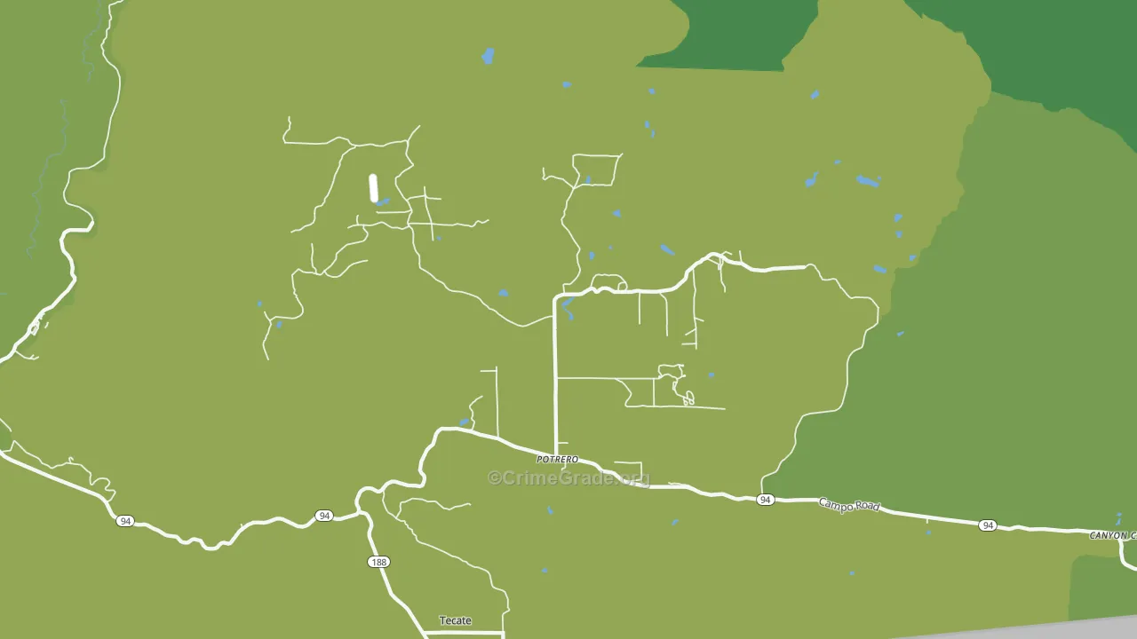 91963, CA Map of Vehicle Theft Rates