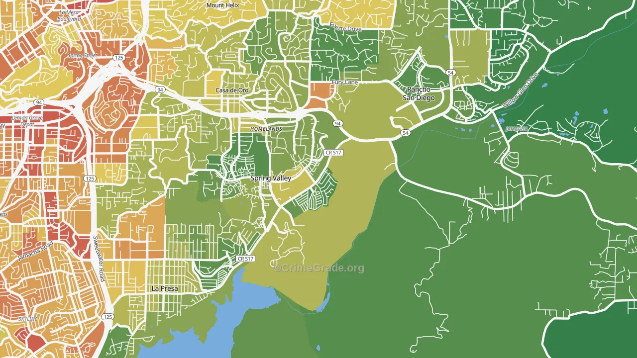 91978, CA Map of Vehicle Theft Rates