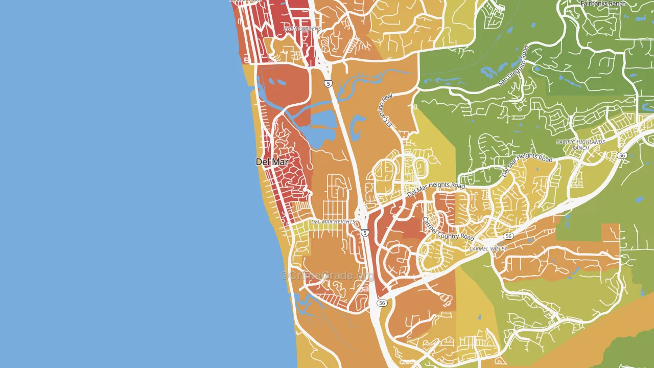92014, CA Map of Vehicle Theft Rates