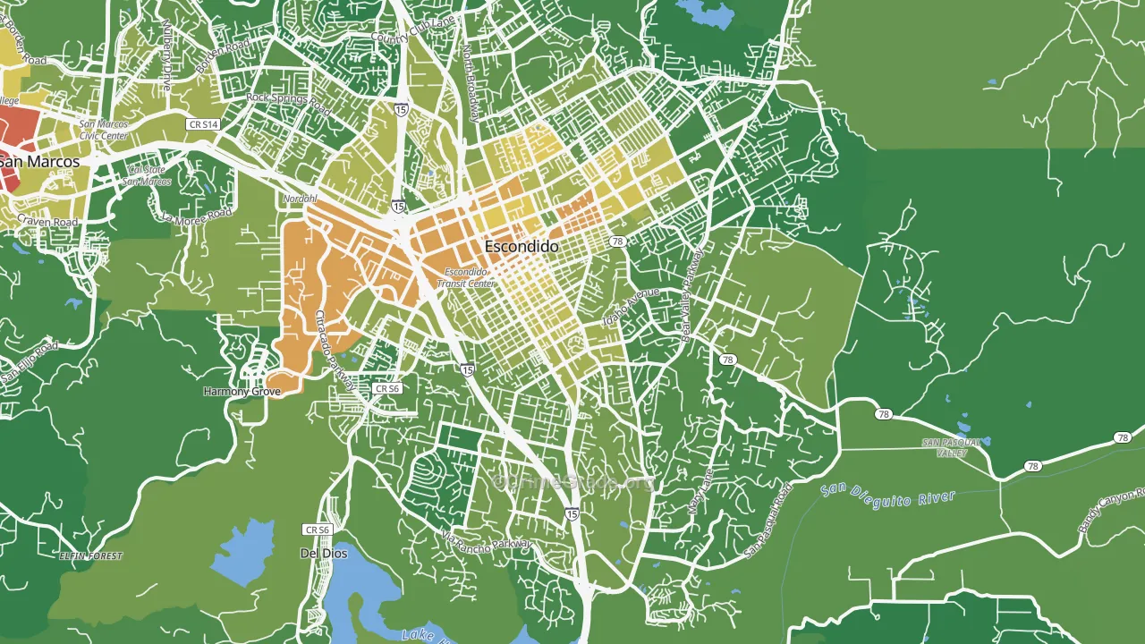 92025, CA Map of Vehicle Theft Rates
