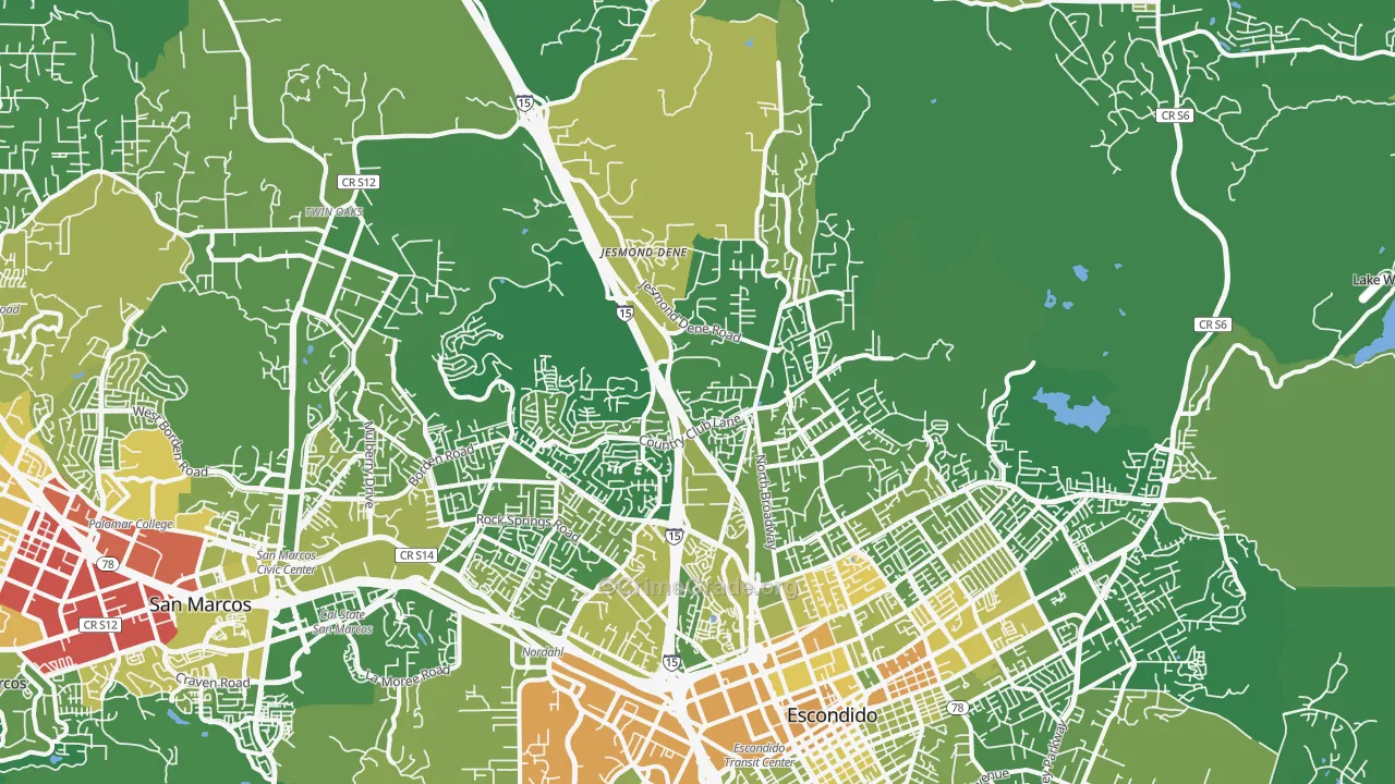 92026, CA Map of Vehicle Theft Rates