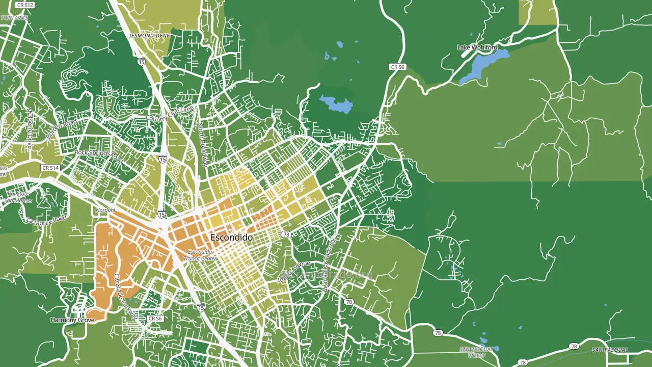 92027, CA Map of Vehicle Theft Rates