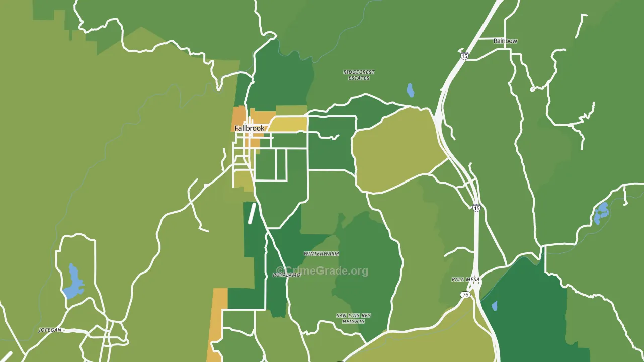 92028, CA Map of Vehicle Theft Rates