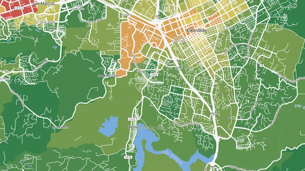 92029, CA Map of Vehicle Theft Rates