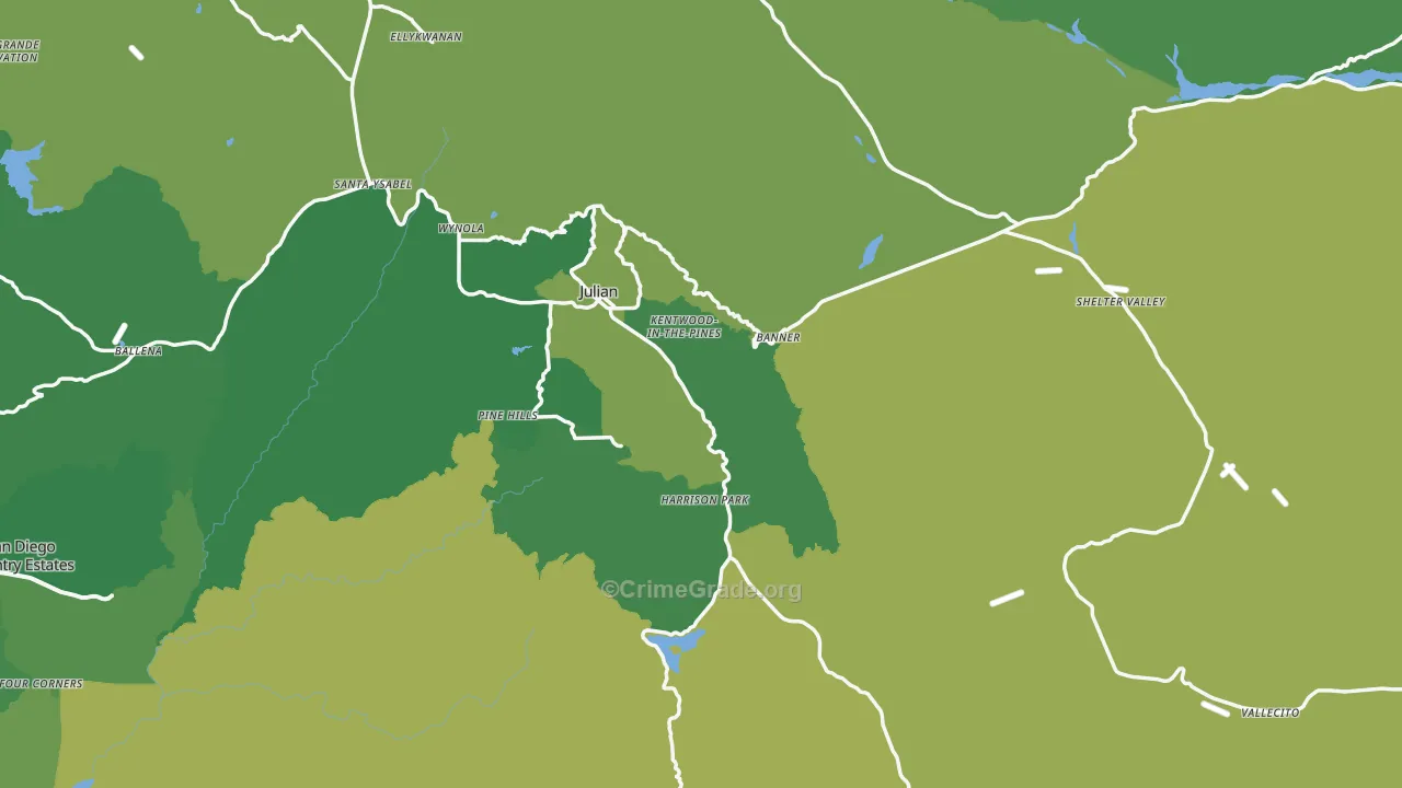 92036, CA Map of Vehicle Theft Rates
