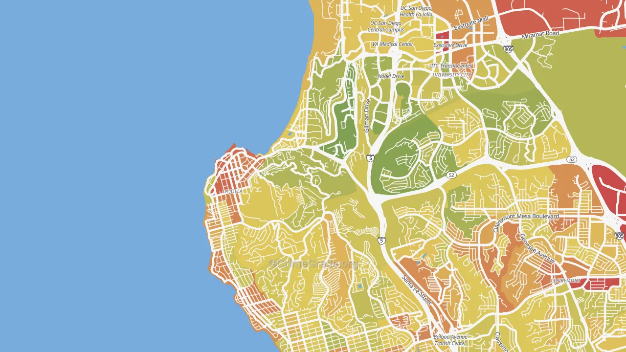 92037, CA Map of Vehicle Theft Rates