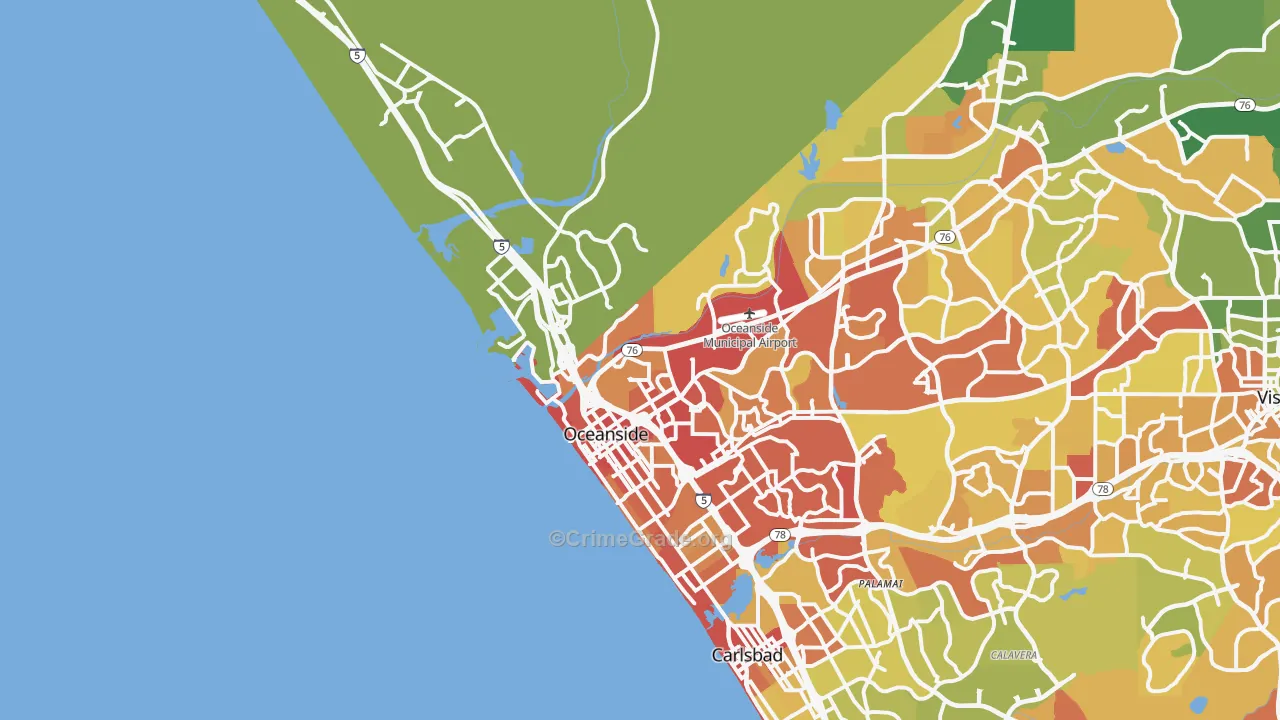 92054, CA Map of Vehicle Theft Rates
