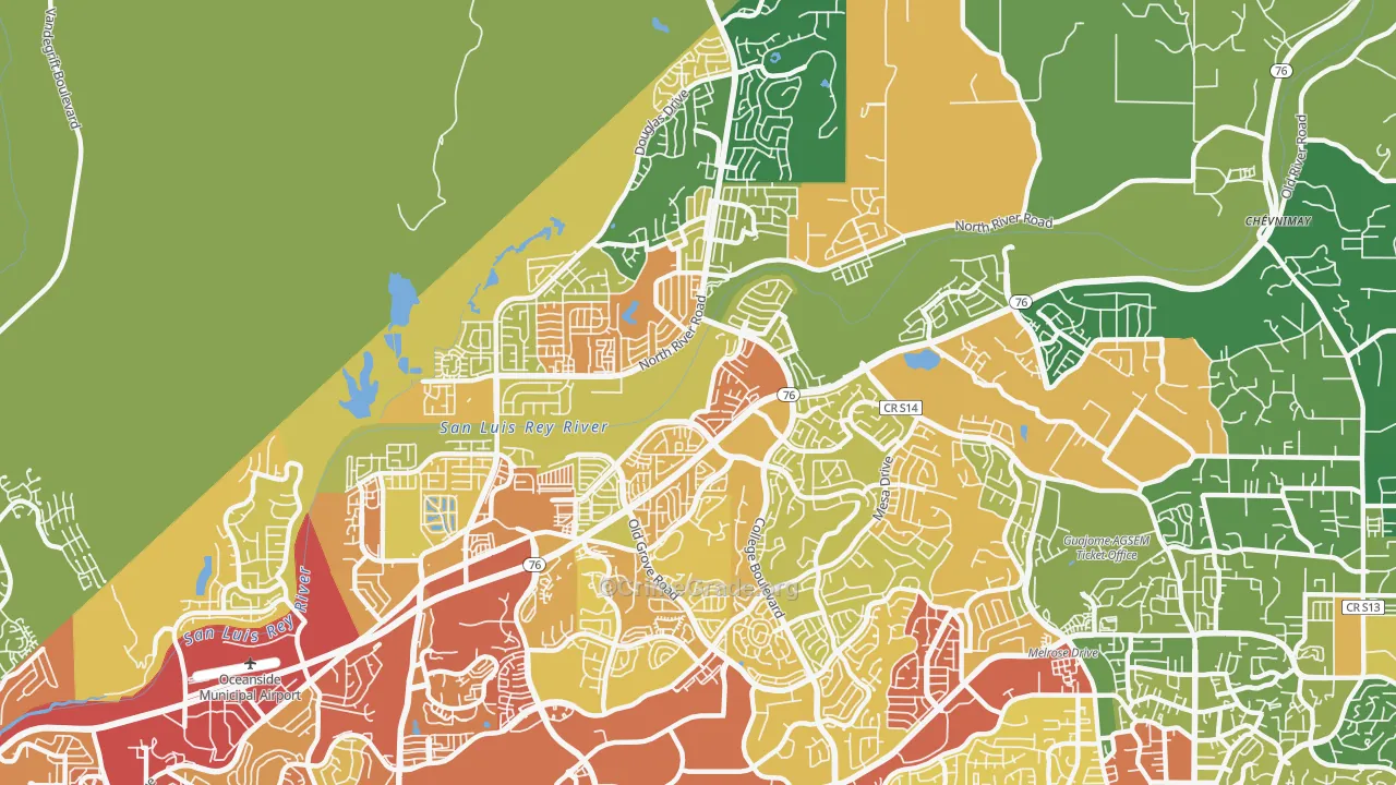92057, CA Map of Vehicle Theft Rates