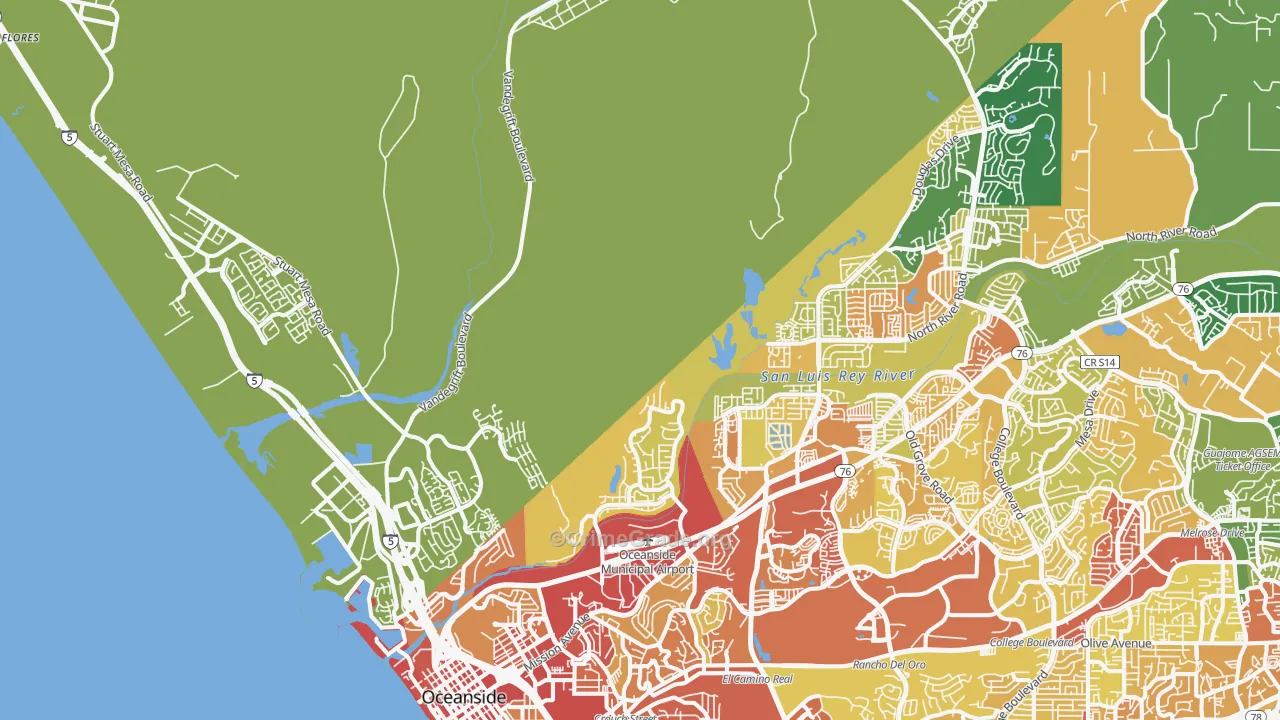 92058, CA Map of Vehicle Theft Rates