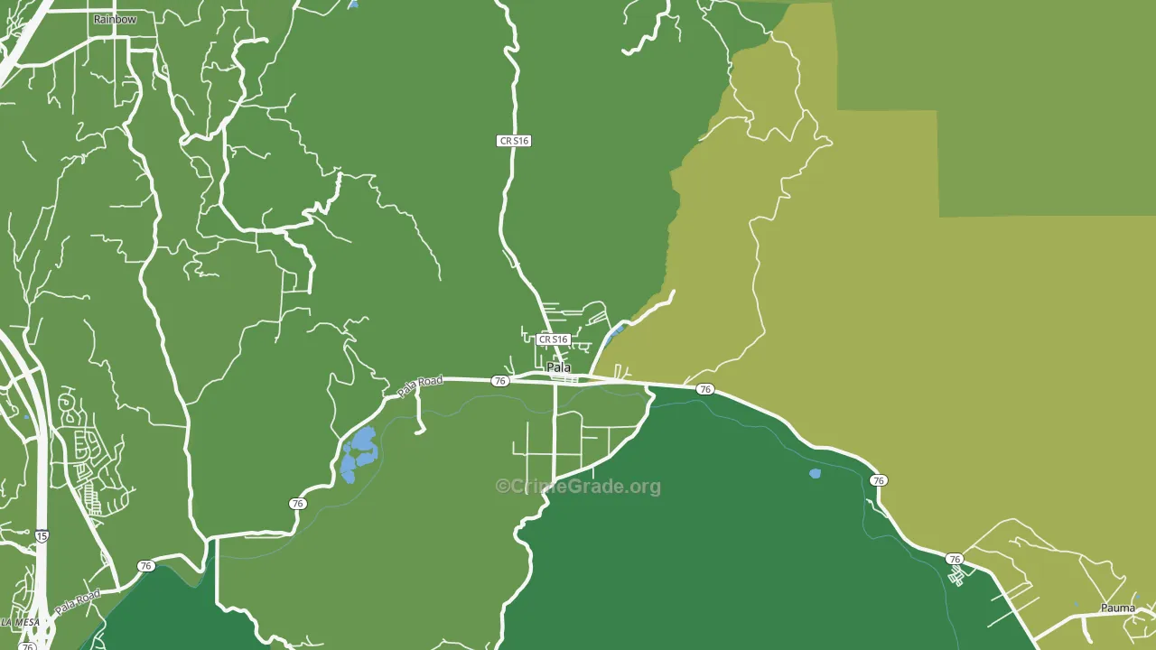 92059, CA Map of Vehicle Theft Rates