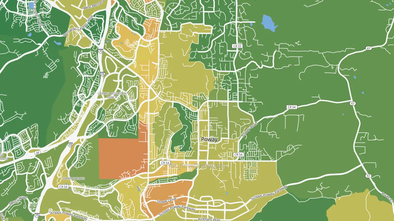 92064, CA Map of Vehicle Theft Rates