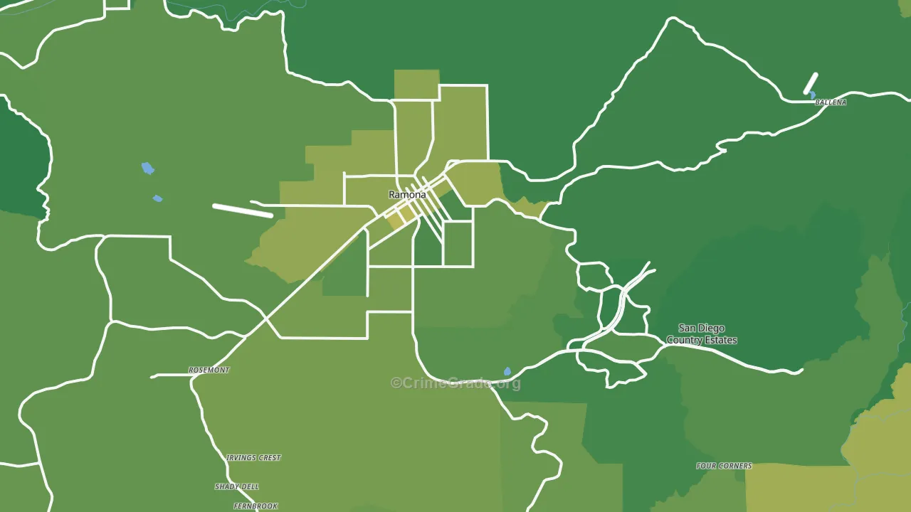 92065, CA Map of Vehicle Theft Rates