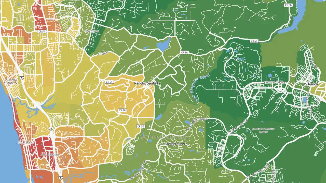 92067, CA Map of Vehicle Theft Rates
