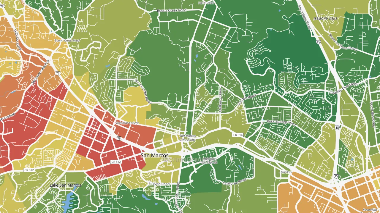92069, CA Map of Vehicle Theft Rates