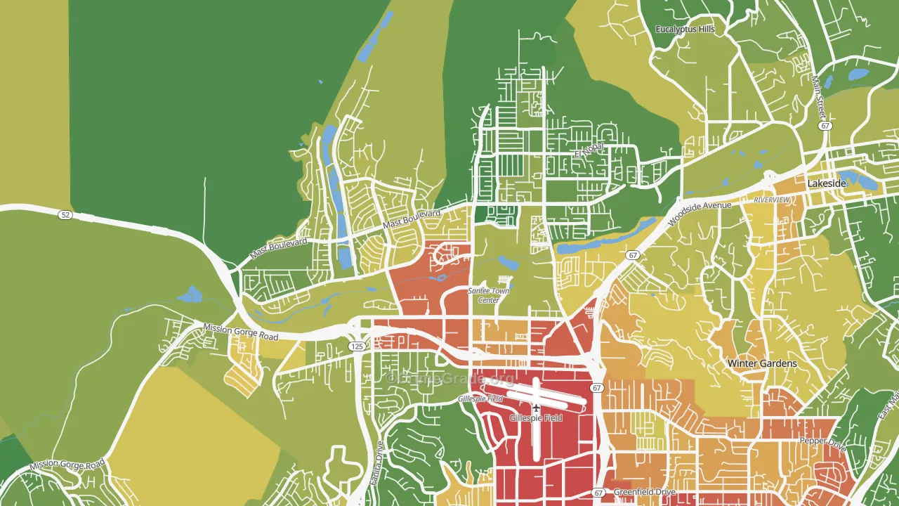 92071, CA Map of Vehicle Theft Rates