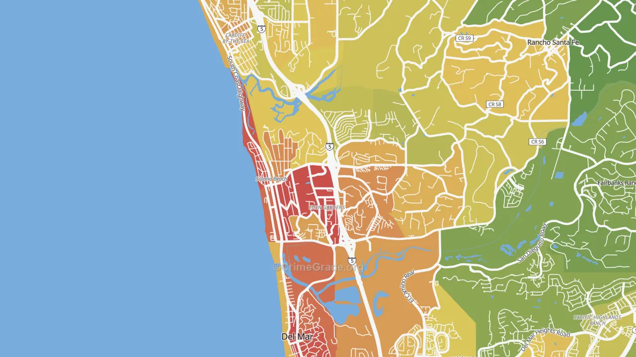 92075, CA Map of Vehicle Theft Rates