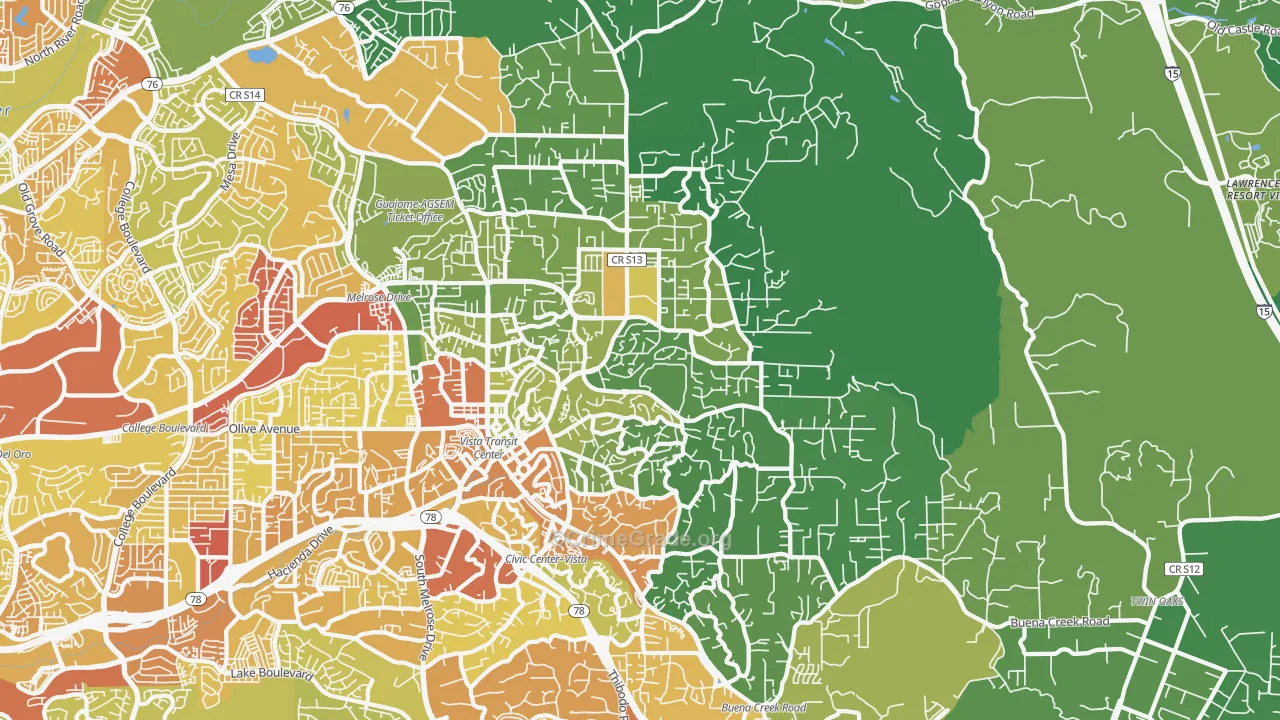 92084, CA Map of Vehicle Theft Rates