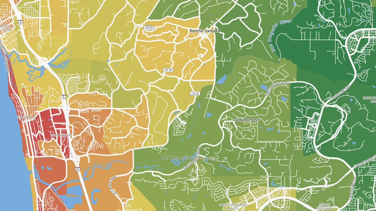 92091, CA Map of Vehicle Theft Rates