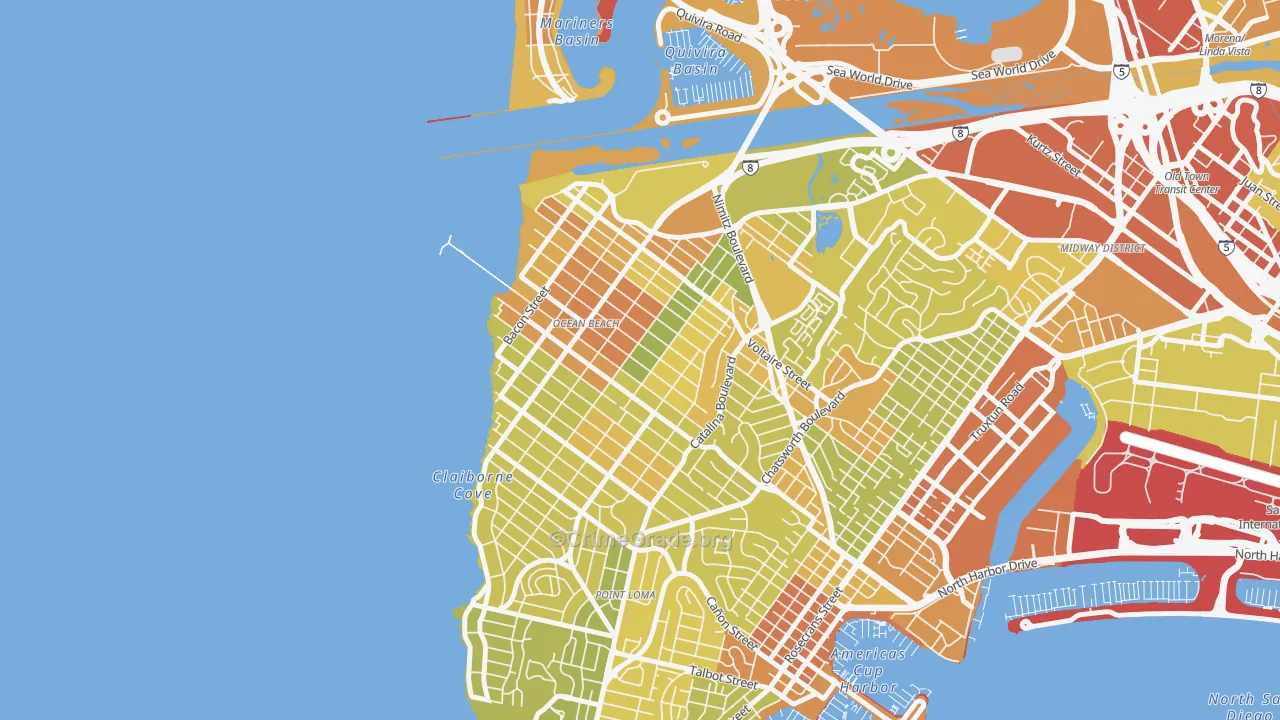 92107, CA Map of Vehicle Theft Rates