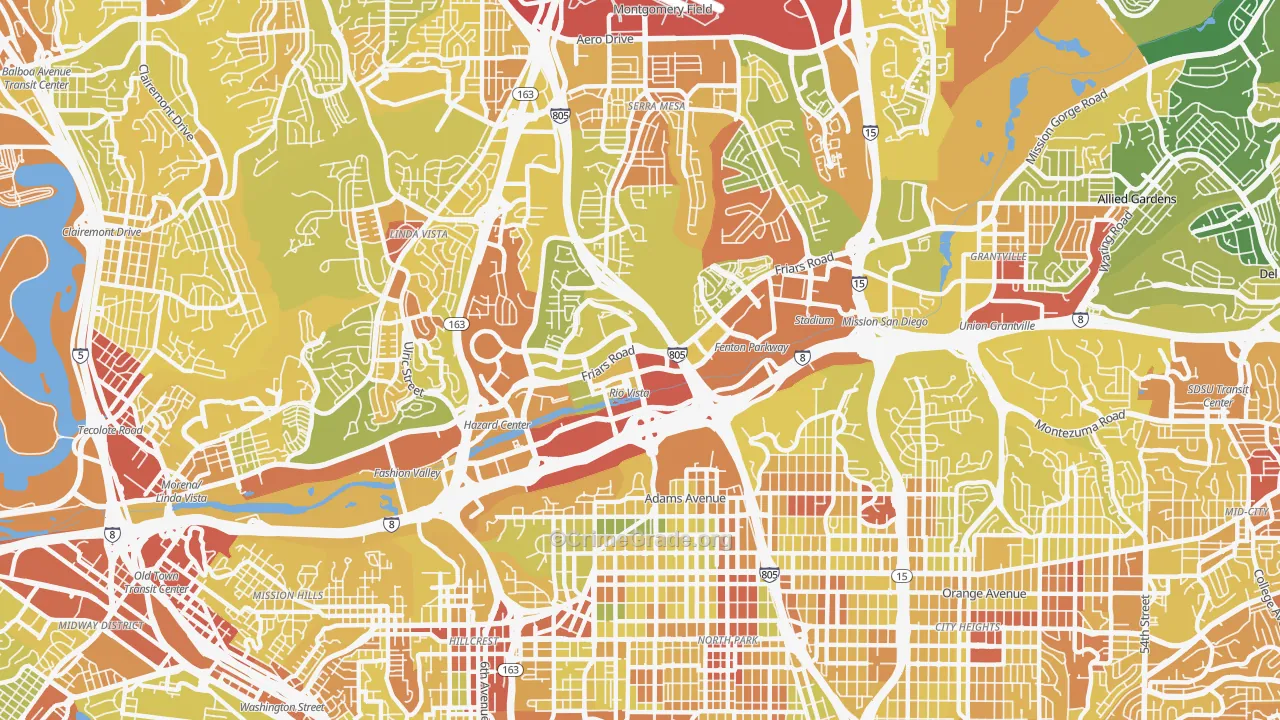 92108, CA Map of Vehicle Theft Rates