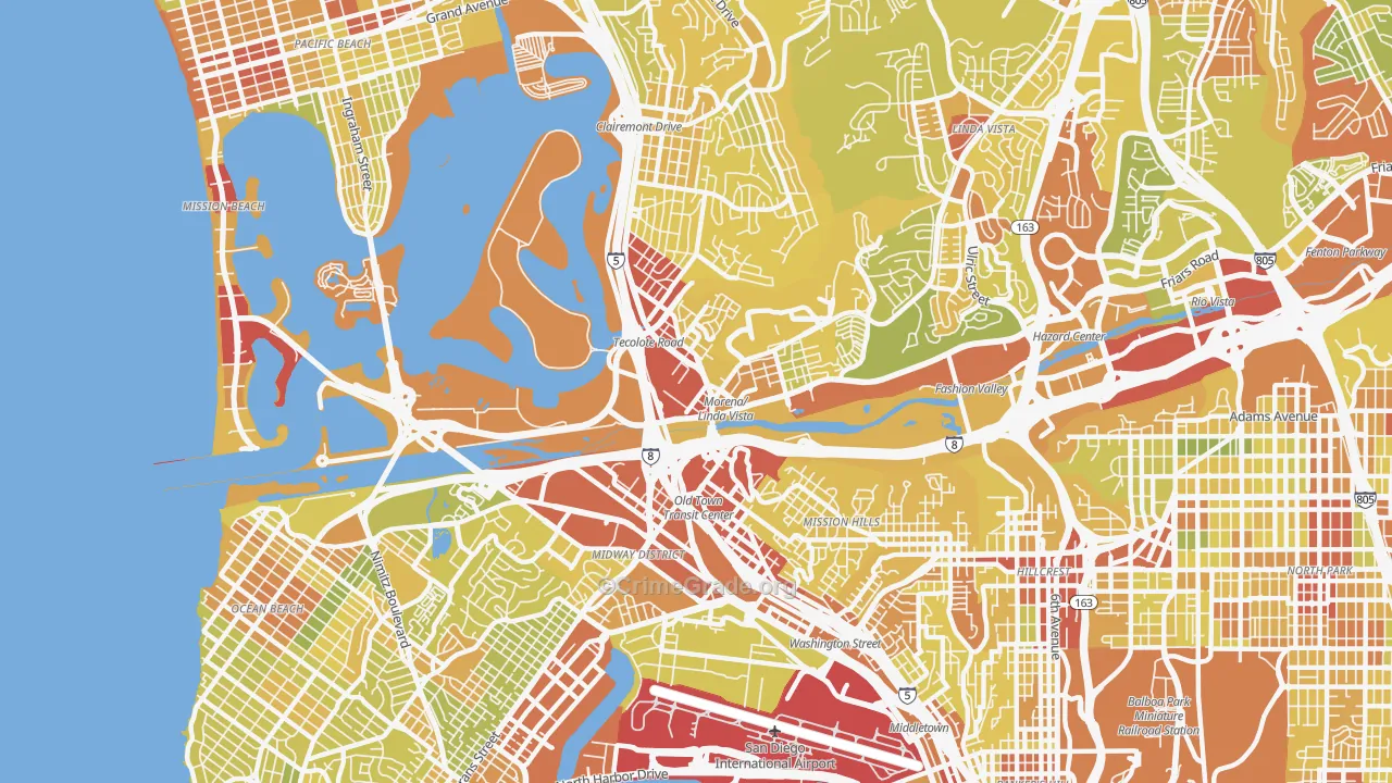 92110, CA Map of Vehicle Theft Rates