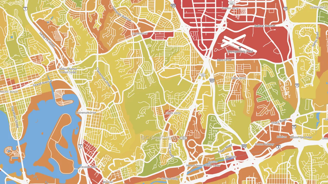 92111, CA Map of Vehicle Theft Rates