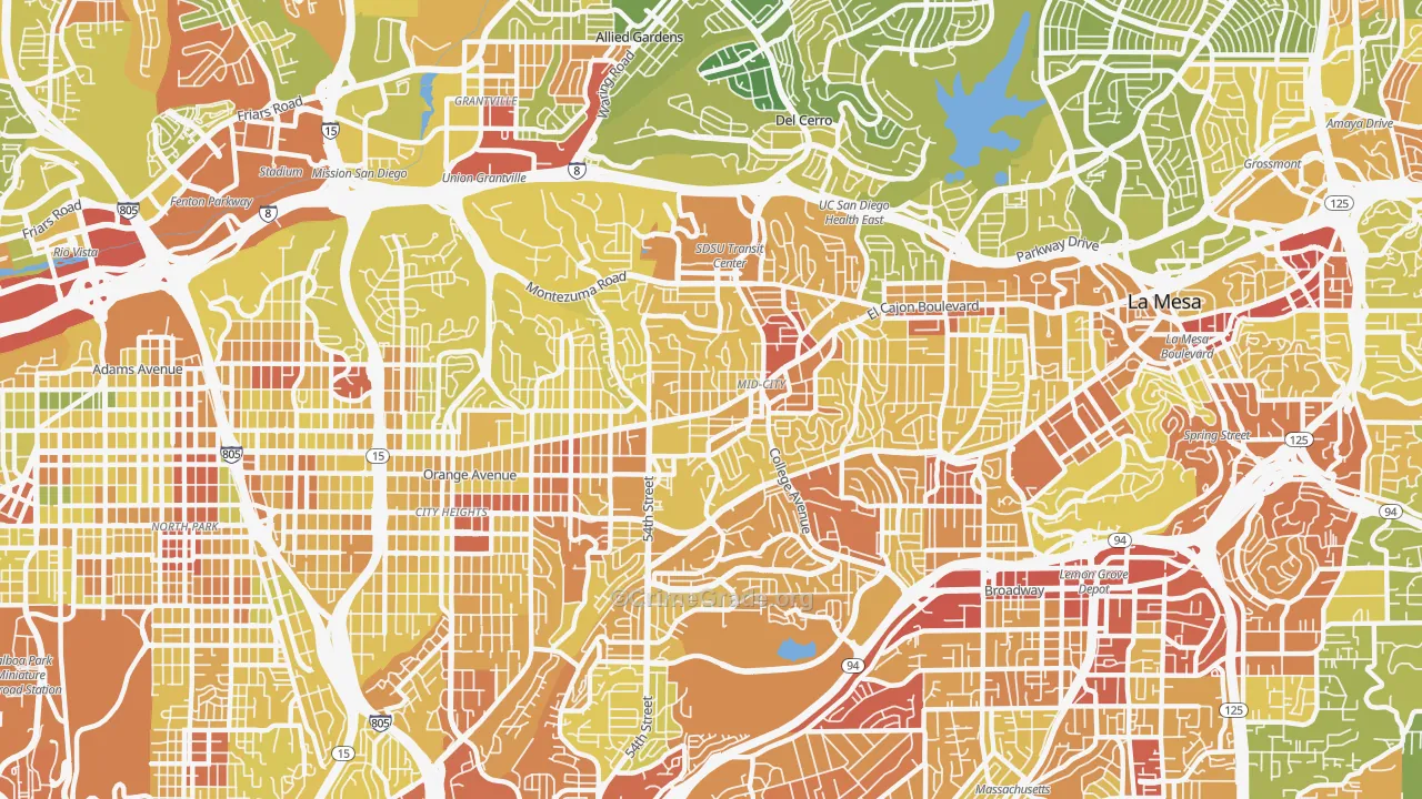 92115, CA Map of Vehicle Theft Rates